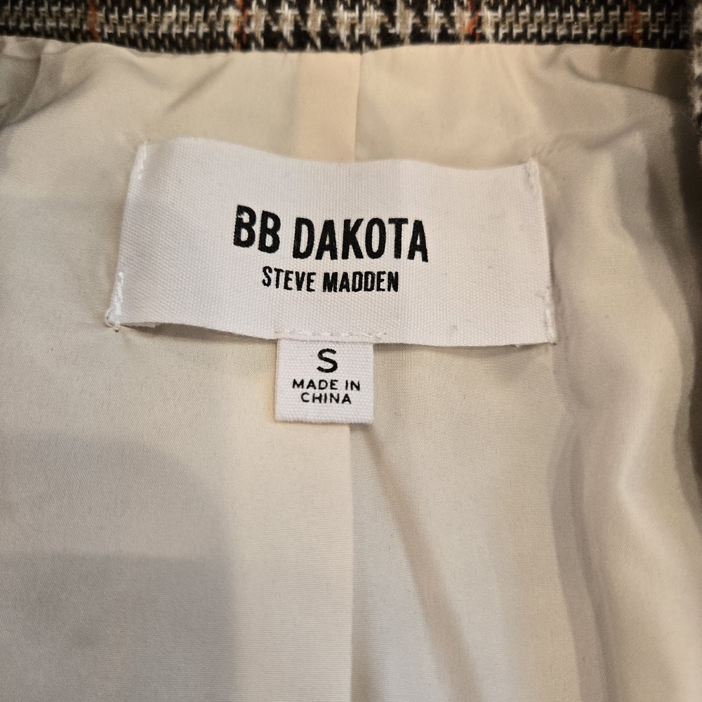 BB Dakota Women's Size S Brown tweed look button front Men's look blazer - Picture 2 of 10